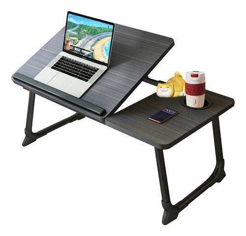 Mesa Para Laptop Altura Ajustable Plegable Ligera Mesa Cama Color Negro