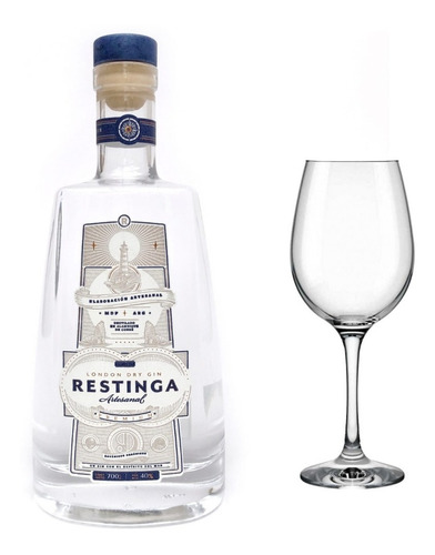 Gin Restinga London Dry Artesanal 700ml + Copa Zetta Bebidas