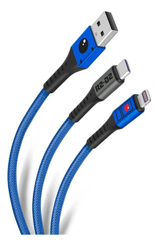 Cable 2 En 1 Usb A Lightning Y Usb C Edición Star Wars De 1m