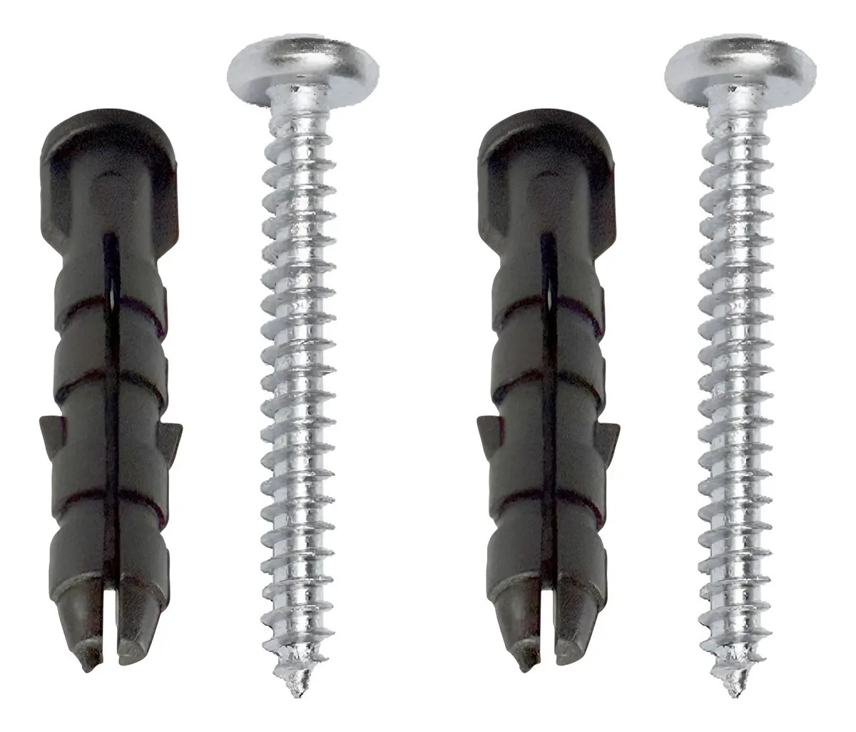 100 Taquete, Tarugo, Ancla 1/4 + 100 Tornillo Pija 1 1/2 #10 Negro