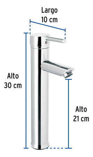 Llave Para Lavabo Monomando Alto, 30cm Cromo 47793