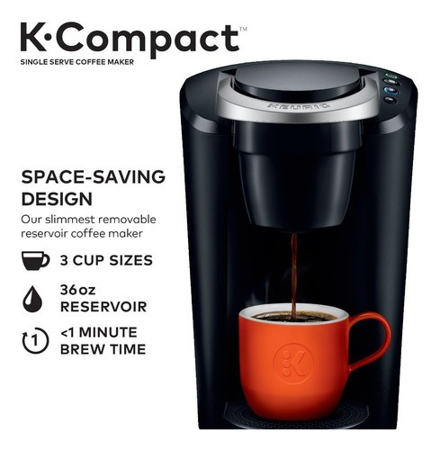 Cafetera Keurig K-compact Para Café Molido Y Capsulas Color Negro