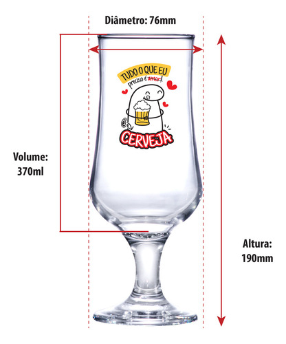 Taça De Vidro Barcelona Flork Tudo O Que Eu 370ml - Ruvolo