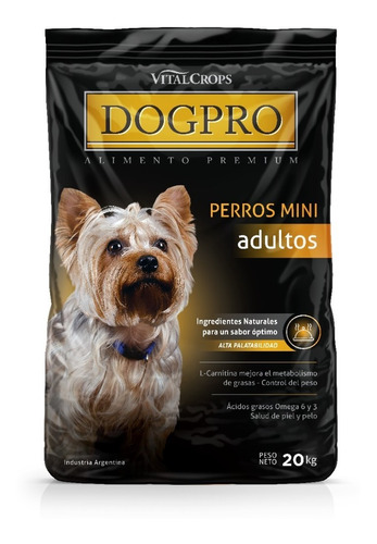 Imagen 1 de 6 de Balanceado Premium Dogpro Razas Mini 20 Kg