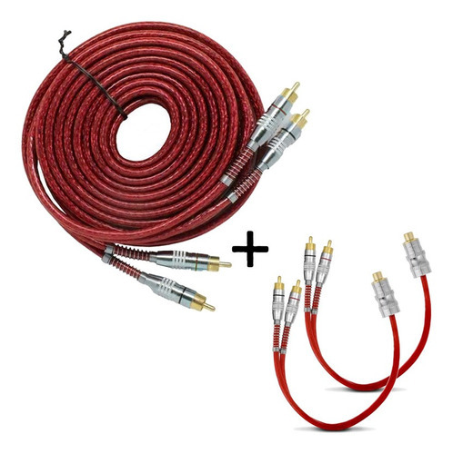 Cabo Rca De 5 Metros Cobre Blindado + Par De Cabos Y 1f 2m