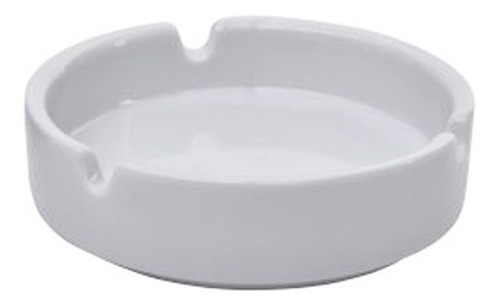 Imagen 1 de 2 de Cenicero Porcelana Blanco Importado Gastronomico Linea Recta