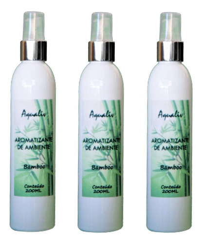 Kit 3 Aromatizador De Ambientes Aroma Bamboo Frasco 200ml