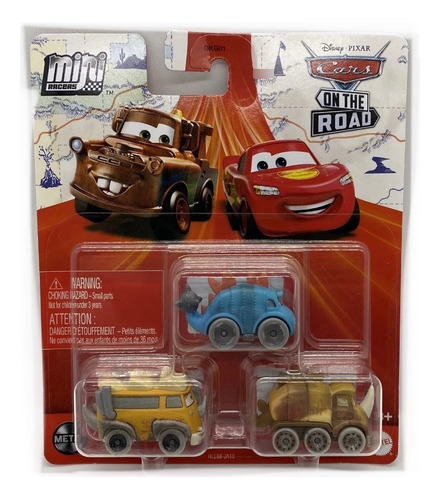 Cars Disney Pixar Set De 3 Carros Mini Racers Escala 1:87