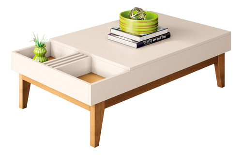 Mesa De Centro Para Sala De Estar Nala Off White Cinamomo