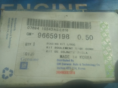 Conchas De Biela Chevrolet Spark 0.50 Gm Korea