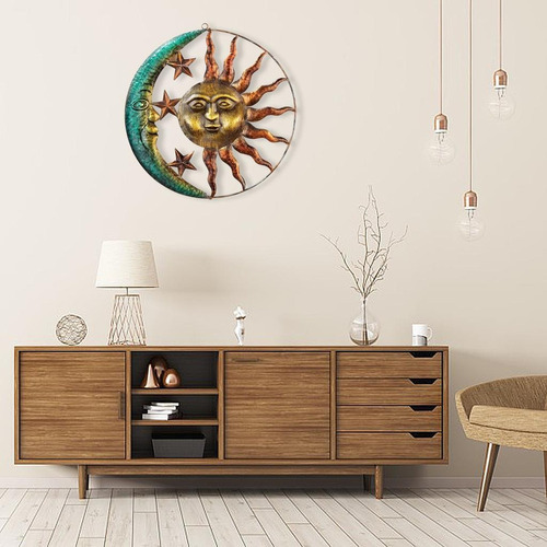 Estilo Vintage Hierro Sol Luna Adornos Colgante Colgante