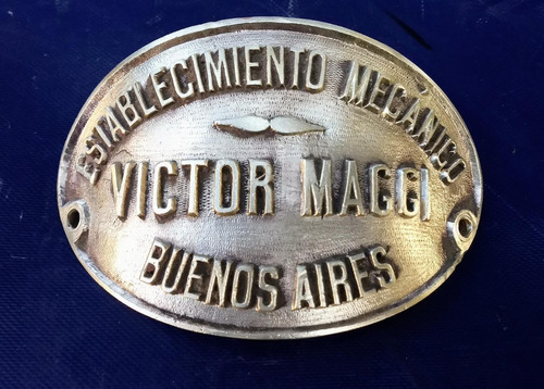 Cartel Placa Bronce Bombe Publicitario Victor Maggi Antiguo