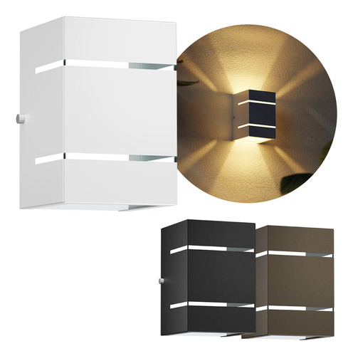 Kit 3 Arandelas 2 Focos 2 Frisos Muro Externa Parede Mf115
