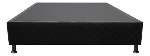 Base Box Para Cama Casal 138x188cm Liz S05 Suede Bordado Pto Cor Preto