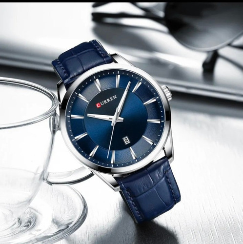Reloj Cuarzo Curren Hombre Modelo Hq8365 Color de la correa Azul marino
