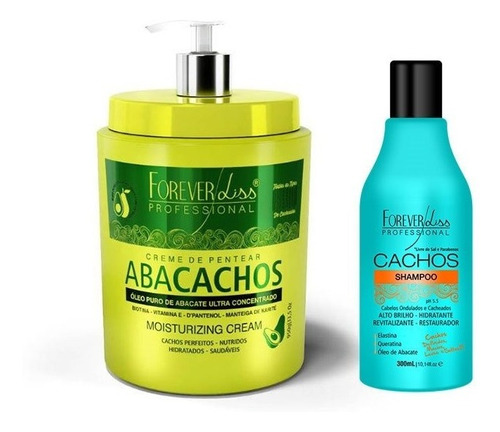 Kit Creme Pentear Abacachos E Shampoo Cachos Forever Liss