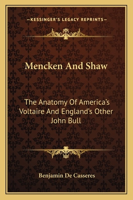 Libro Mencken And Shaw: The Anatomy Of America's Voltaire...