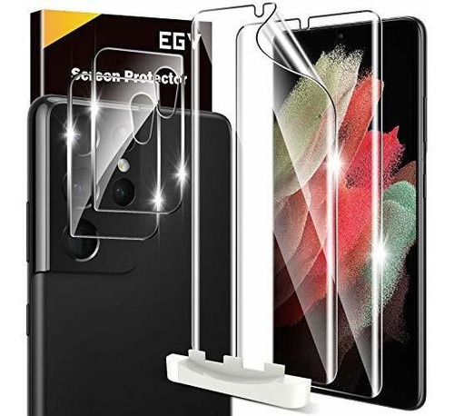 4 Protector Pantalla Tpu Flexible 2 Lente Camara Vidrio S21