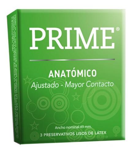 Prime Preservativos Anatómico Pack X 3 Unidades