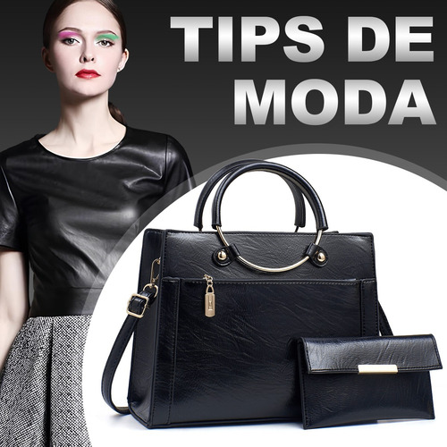 Set 2 Bolsas Mujer Moda Dama Crossbody Cosmetiquera Cartera