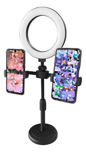 Aro De Luz 16cm + 2 Porta Telefono Tiktok Youtube Streamer