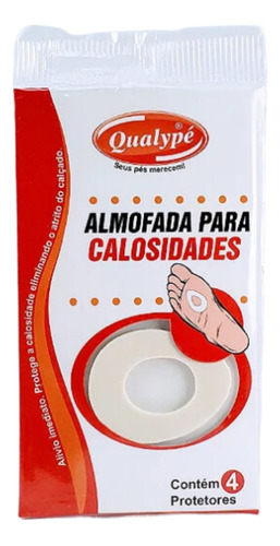 Almofada Para Calosidade C/ 4 Protetores Cor Branco