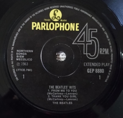 The Beatles Hits Simple Vinilo 7 Ep Uk Re 1978 (Usado)