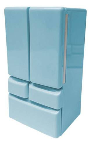 Mini Nevera De Juguete Para Casa De Muñecas, Accesorio Azul