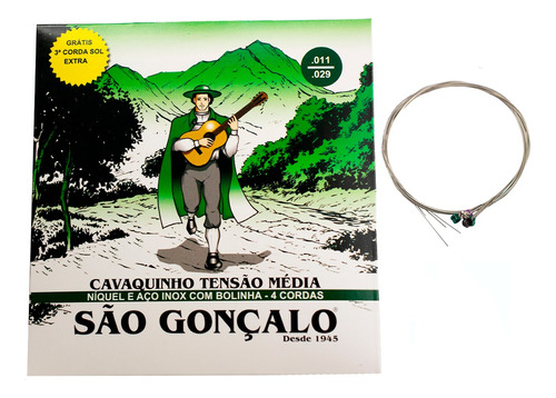 Encordoamento P/cavaquinho Aço C/bolinha .011 Sao Goncalo