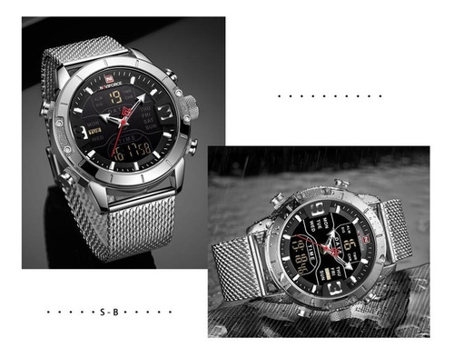 Reloj Naviforce Militar 9153 Analogo Digital A Inoxidable