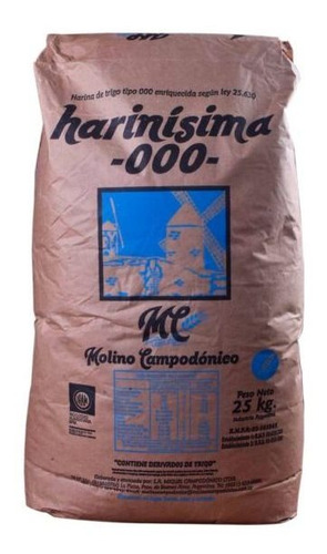 Harina 000 Y 0000,  Harinisima  X 25kg , Molino Campodonico 