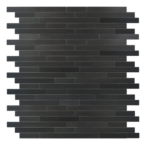 Azulejo Lineal Negro Para Salpicadura Muro Cocina Aluminio