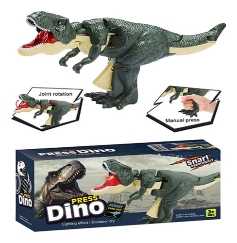 Dinosaurio Zaza Articulado Con Luz, Sonido. En Caja. 28cm