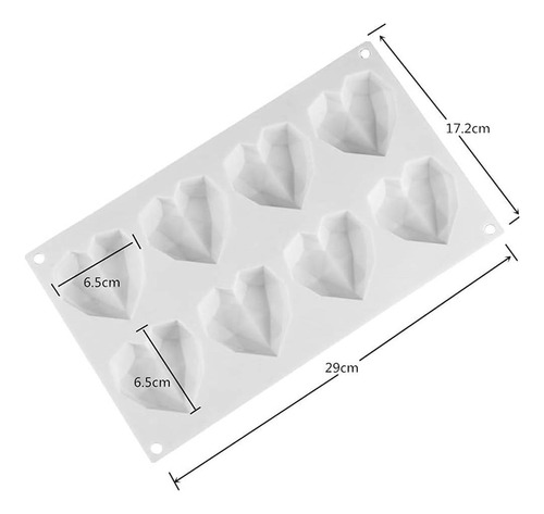 8 Cavidades Diamantes Amor Moldes De Silicona En Forma De De
