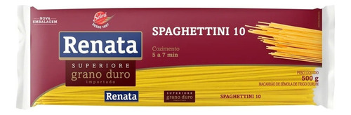 Macarrão de Sêmola de Trigo Grano Duro Spaghettini 10 Renata Superiore Pacote 500g