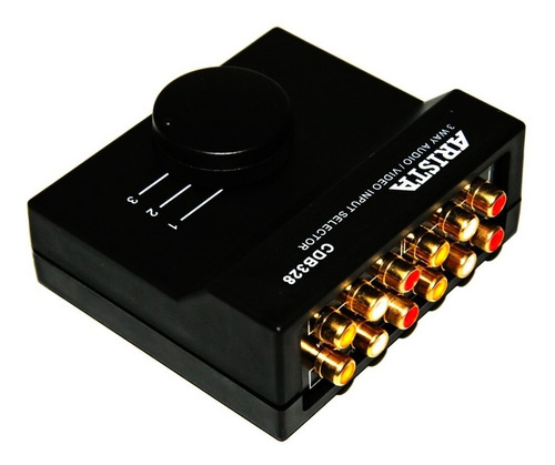 Selector Llave Rotativo Reforzado 3en1 Rca Video Audio Htec