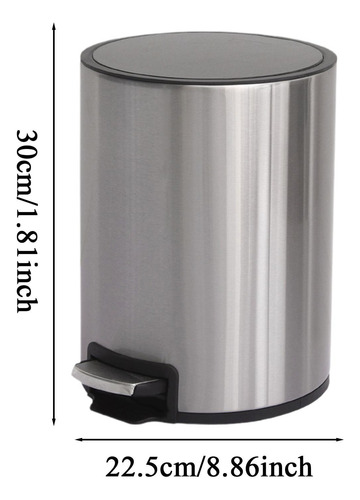 Lixeira Com Pedal Em Aço Inox Com Fechamento Suave