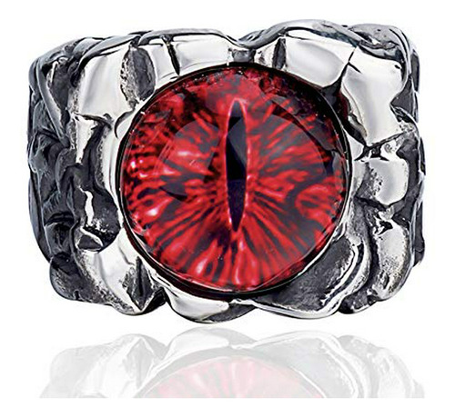 Hombres Anillos Del Acero Inoxidable Red Devil Las Ojo Ojos 