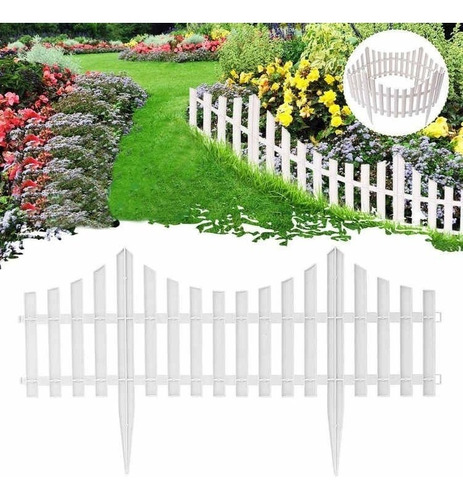Yard o Aiuolati Decor 5 unidades Efecto plástico extraíble para jardín borde para patios exteriores estaca de jardín valla blanca tidystore Valla para jardín 
