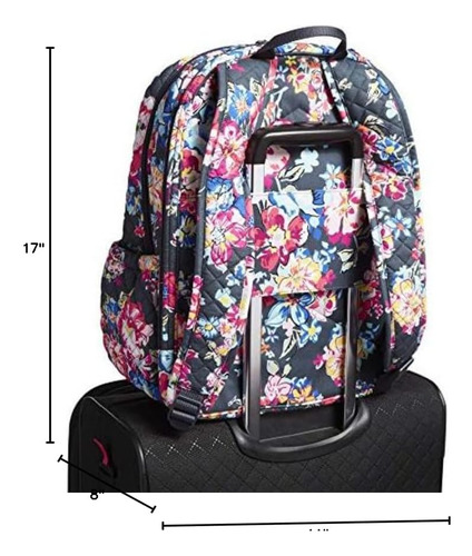 Vera Bradley Mochila Campus De Algodón Para Mujer, Pretty Po
