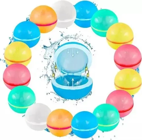 Pilikoll 16 Globos De Agua Reutilizables De Silicona – Autosellantes Y Magnéticos, Ideales Para Piscina, Playa Y Juegos Familiares