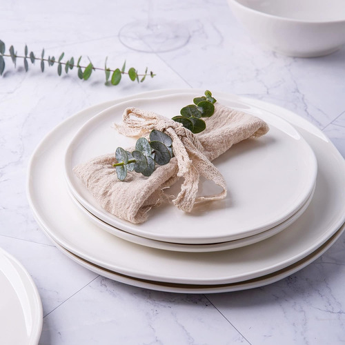 Set De Platos Borde Ondulado 6pcs 20.32cm Ensalada Porcelana