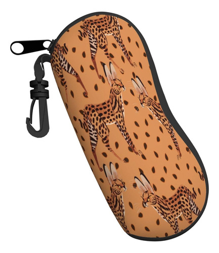 Bengal Cat Sunglasses Case With Carabiner Travel Zipper Pouc