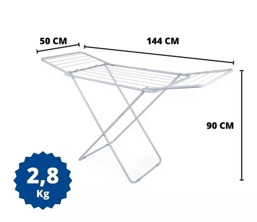 Varal De Chão Reforçado Com Abas Dobrável Retrátil Slim Mor