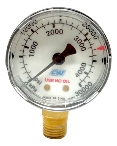 Manómetro Para Tanque De Oxígeno 30000 Kpa 4000 Psi