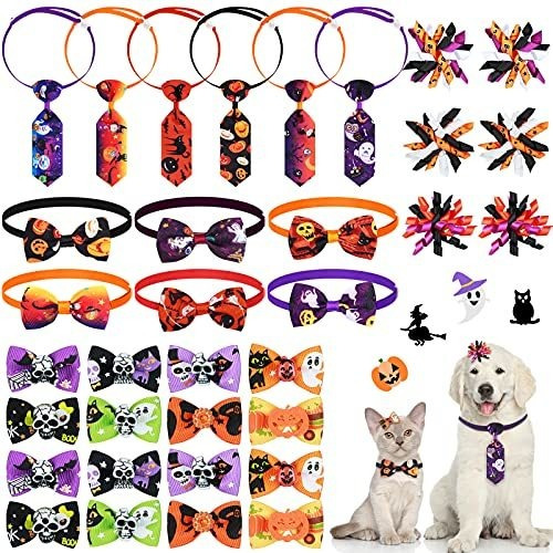 34 Piezas Halloween Perro Lazos De Lazo Collar K544h