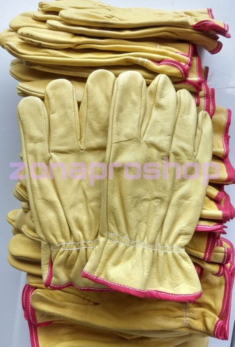 Pack 5 Pares Guantes De Carnaza Suave Con Elastico En Muñeca