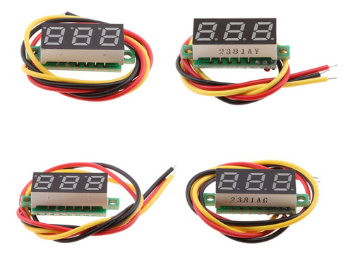 Voltímetro Led De 3 Hilos Dc 0-100 V, 4 Unidades