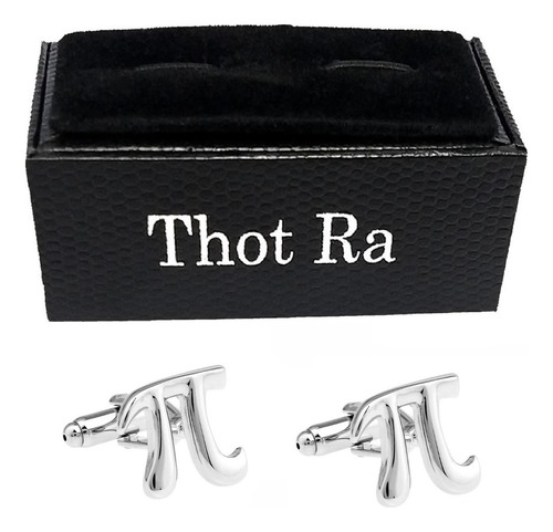Mancuernillas Thot Ra Pi Simbolo Matematico Gemelos E-619 Color Plateado