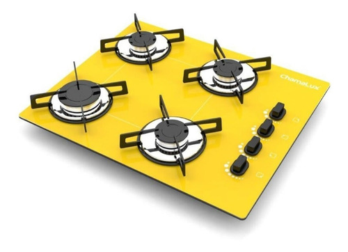 Fogão cooktop gás Chamalux 4 bocas amarelo 127V/220V